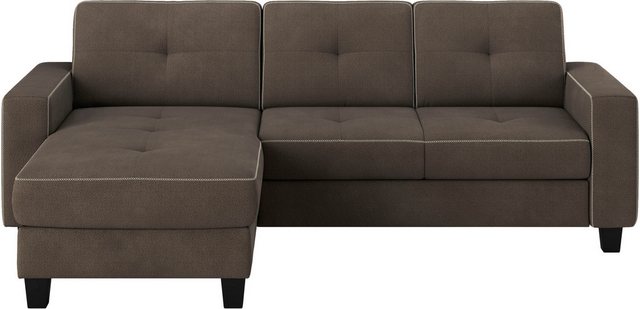 Places of Style Ecksofa "Varese L-Form", Kreuznaht in beige günstig online kaufen