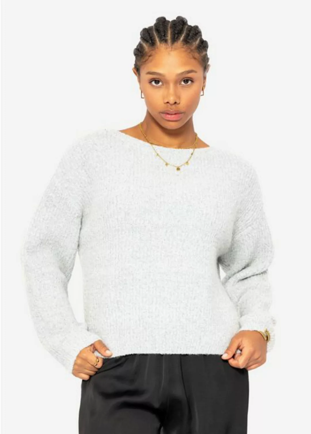 SASSYCLASSY Strickpullover Ripp Pullover Damen mit Rundhalsausschnitt Pullo günstig online kaufen