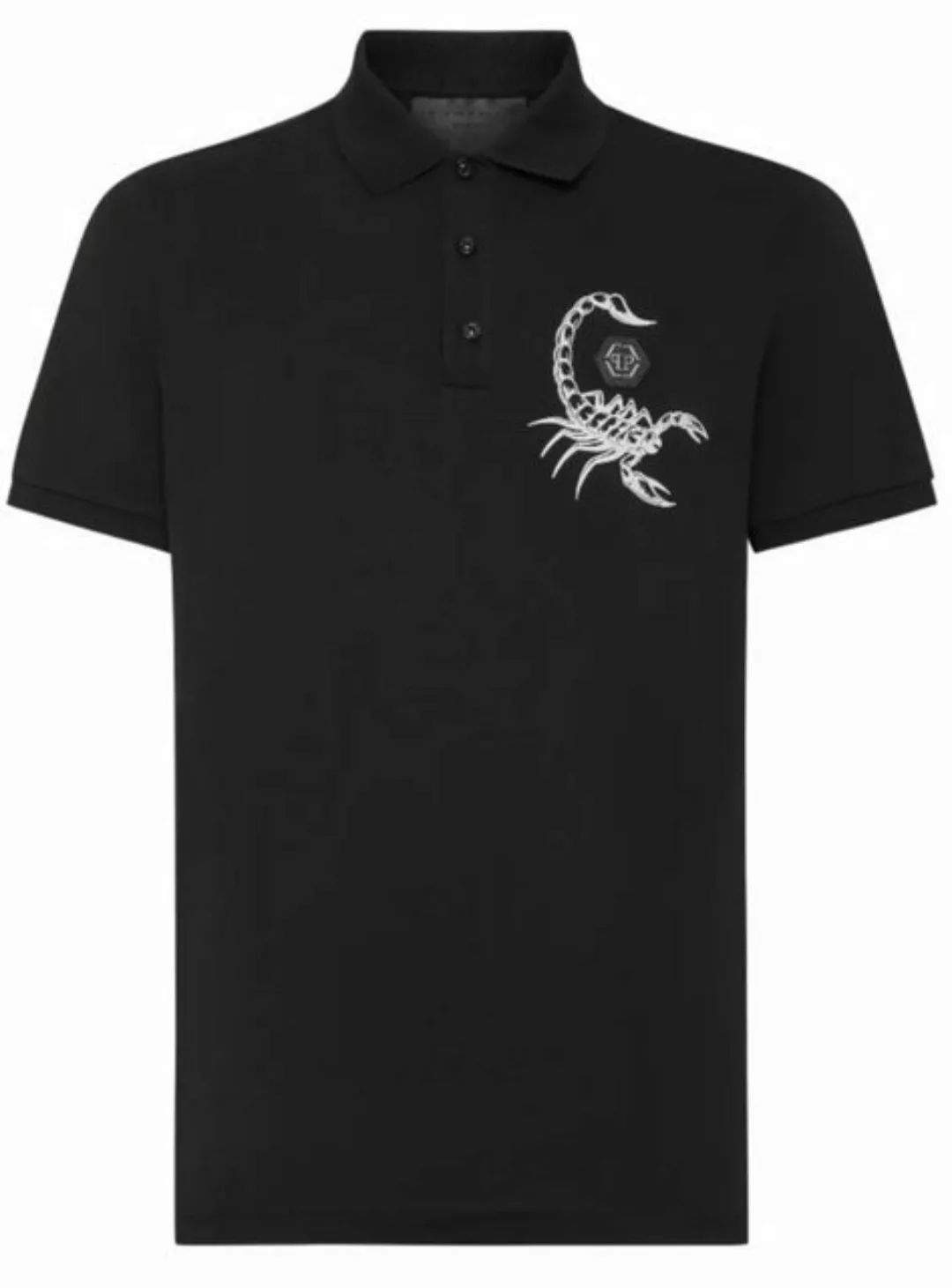 PHILIPP PLEIN Poloshirt Slim fit ikonische PP Hexagon Logo,gewebter Rippenk günstig online kaufen