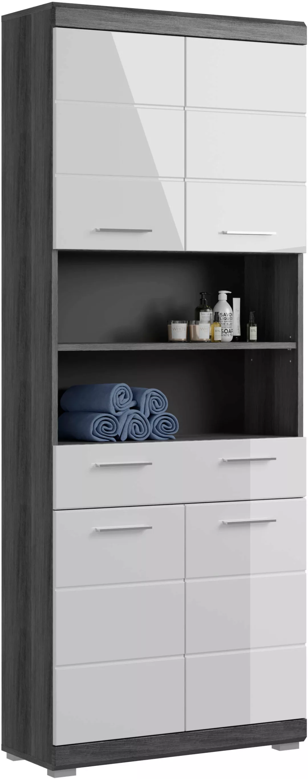 INOSIGN Hochschrank "Siena, Breite 74cm, 4 Türen, 1 Schubkasten, 2 offene F günstig online kaufen