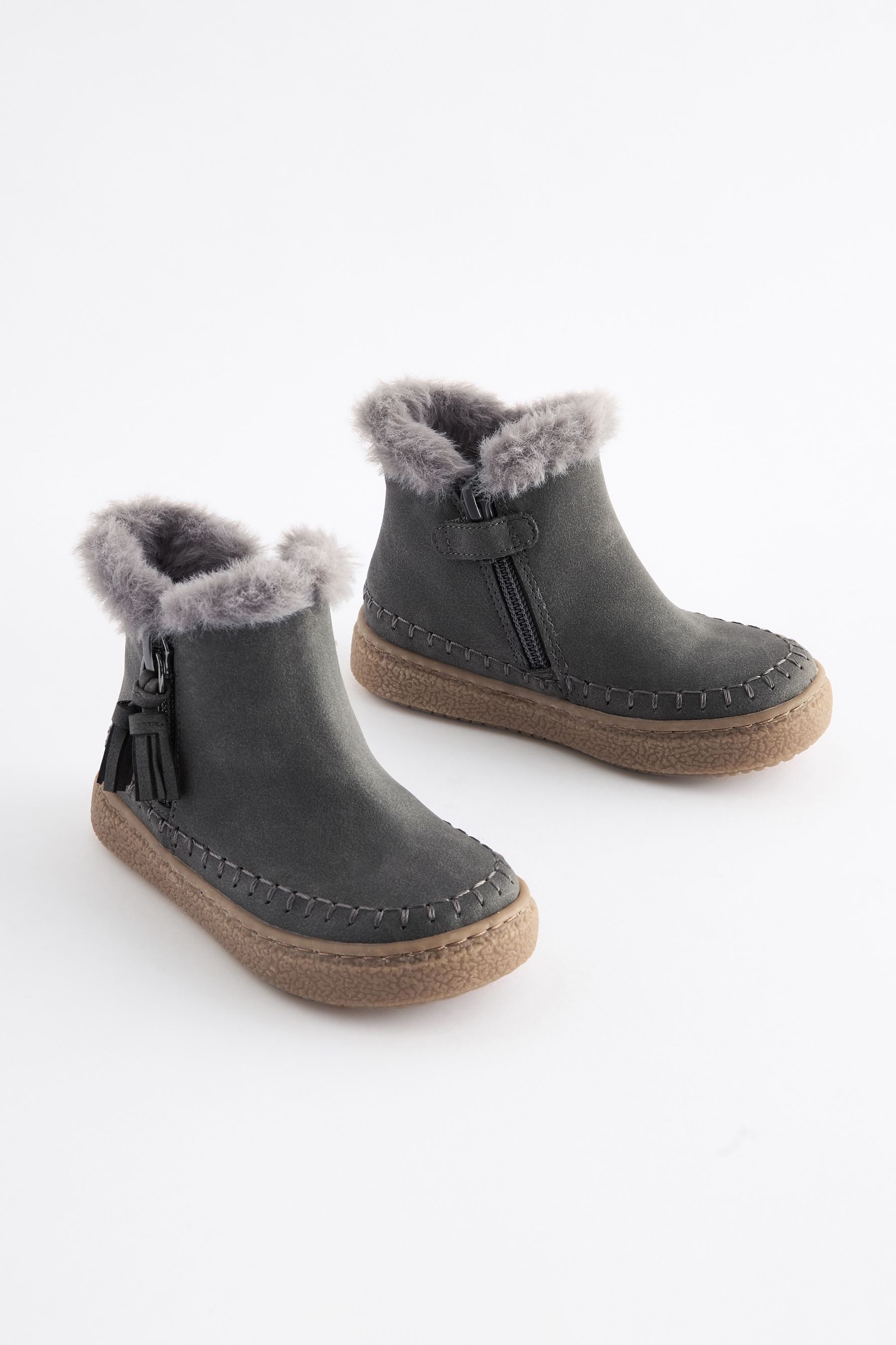 Next Stiefel mit Kunstfellfutter und Fransen günstig online kaufen