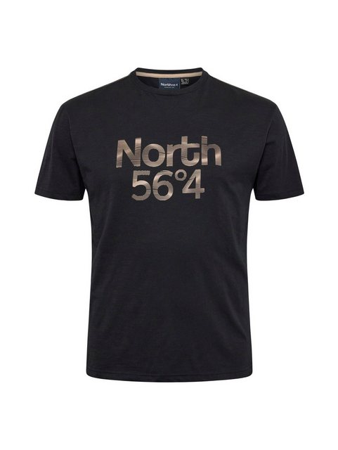 north 56 4 Print-Shirt Schwarzes T-Shirt mit Druck North 56°4 in großen Grö günstig online kaufen