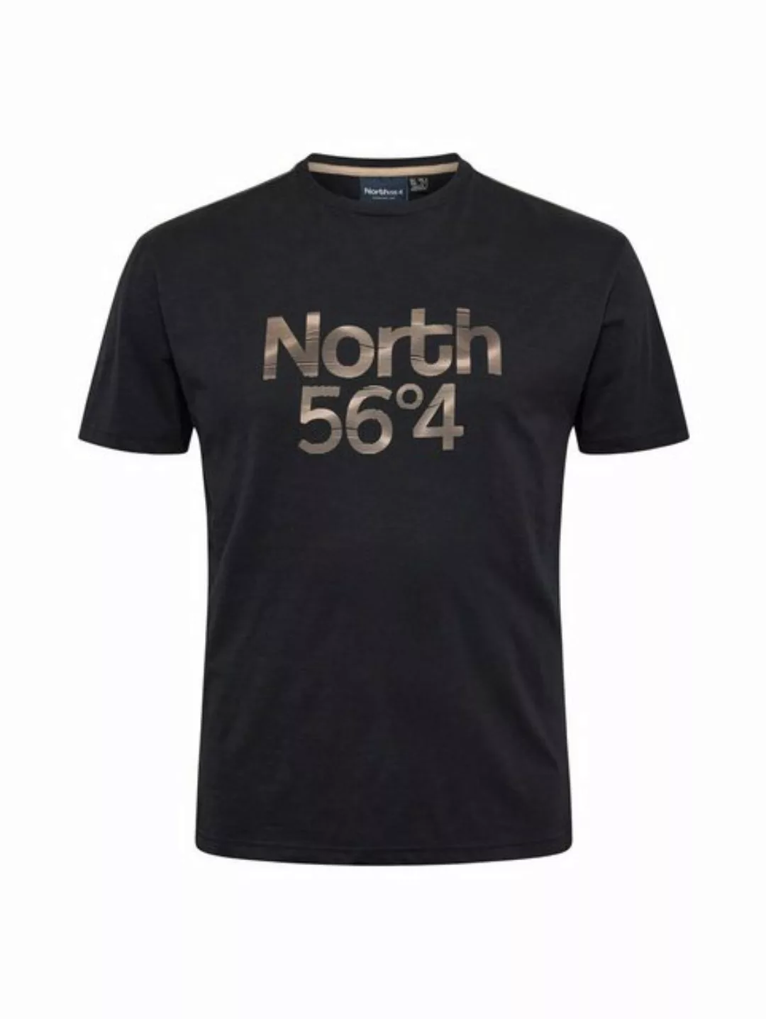 north 56 4 Print-Shirt Schwarzes T-Shirt mit Druck North 56°4 in großen Grö günstig online kaufen