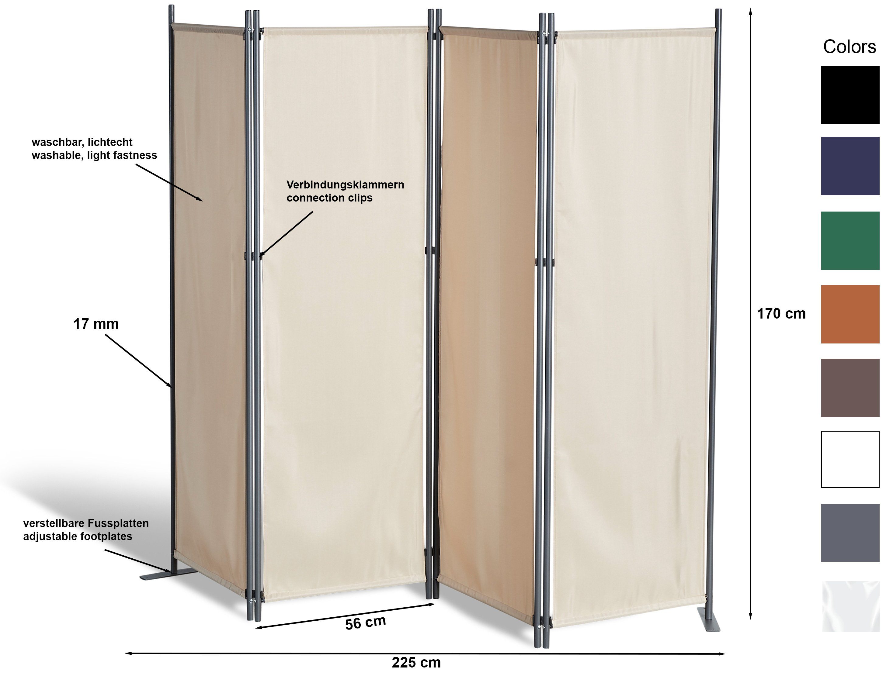 AICA Walk in Duschkabine B.85 x H.200cm Duschwand 8mm NANO ESG Glas Duschab günstig online kaufen