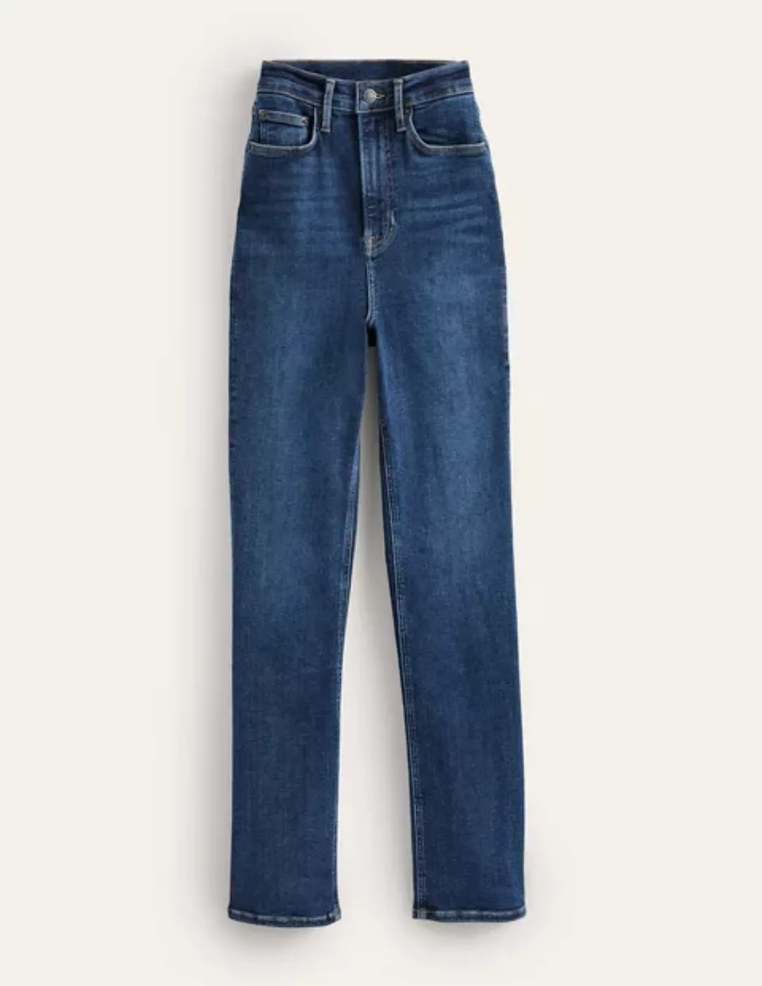 Hoch geschnittene Jeans mit klassisch geradem Bein Damen Boden, Indigo günstig online kaufen
