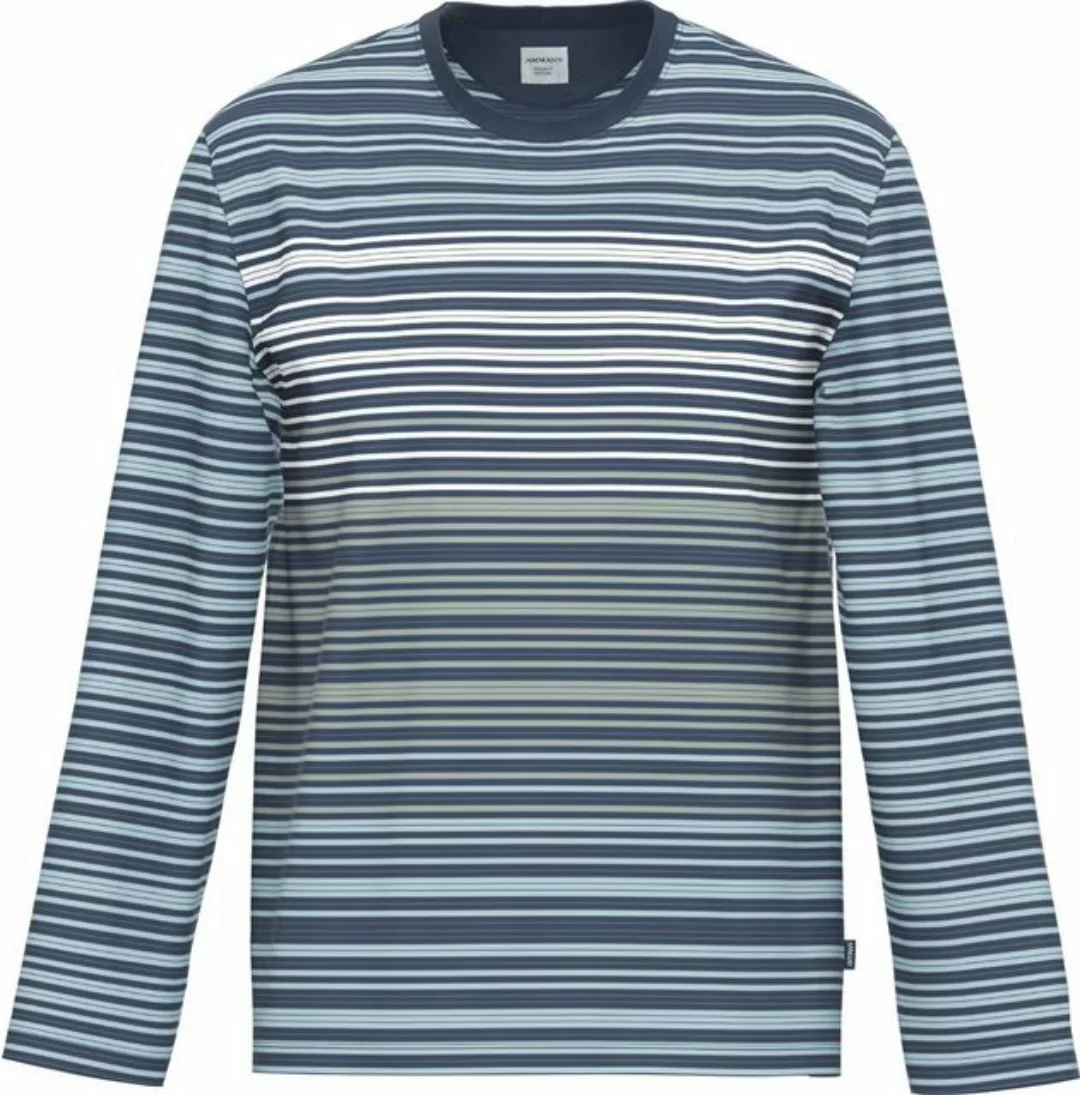Ammann Pyjamaoberteil Bio Herren-Langarmshirt Single-Jersey Streifen günstig online kaufen