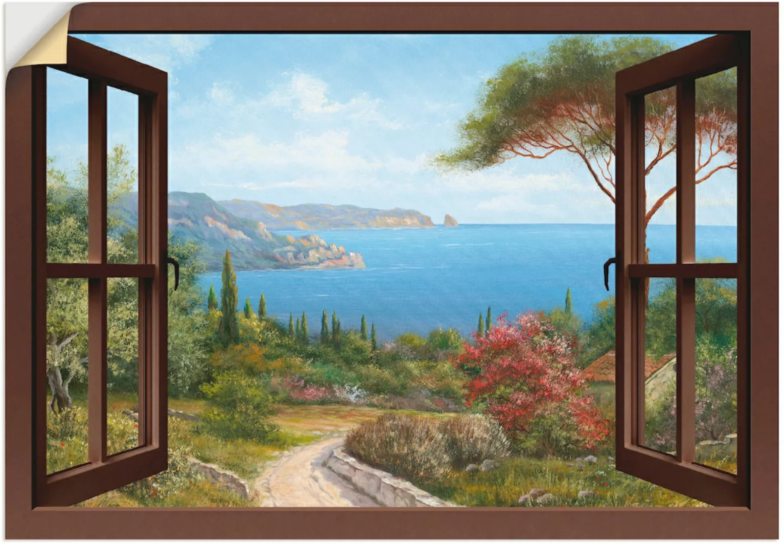 Artland Wandbild "Fensterblick Frühlingsmorgen", Fensterblick, (1 St.), als günstig online kaufen