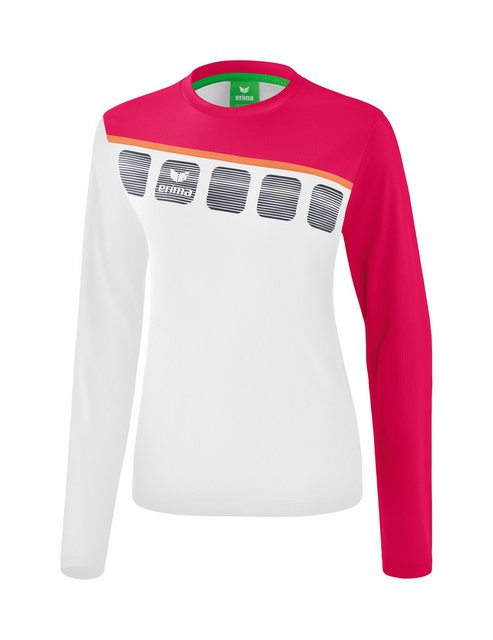 Erima T-Shirt 5-C longsleeve white/love rose/peach günstig online kaufen