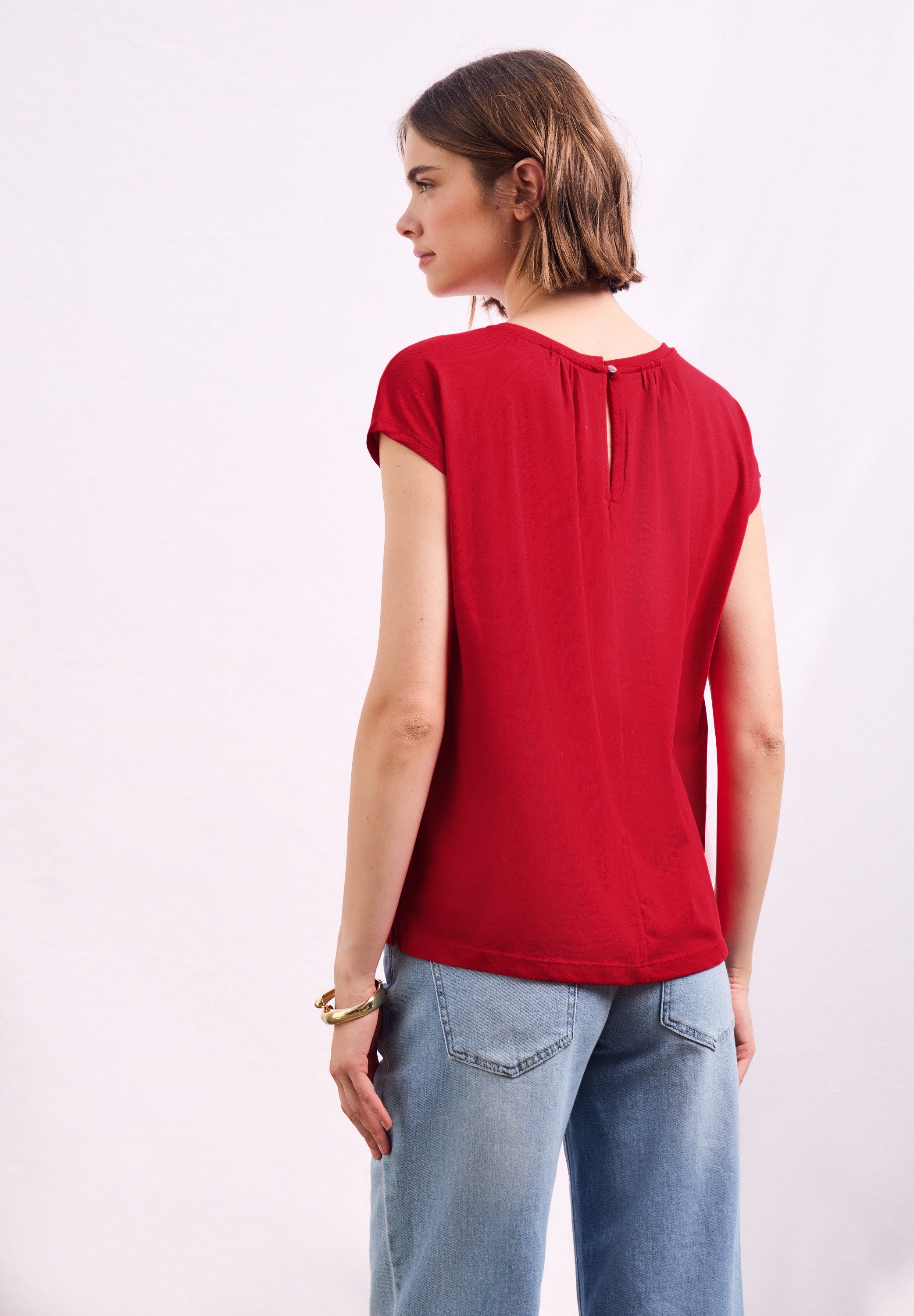 STREET ONE T-Shirt, aus elastischem Materialmix günstig online kaufen