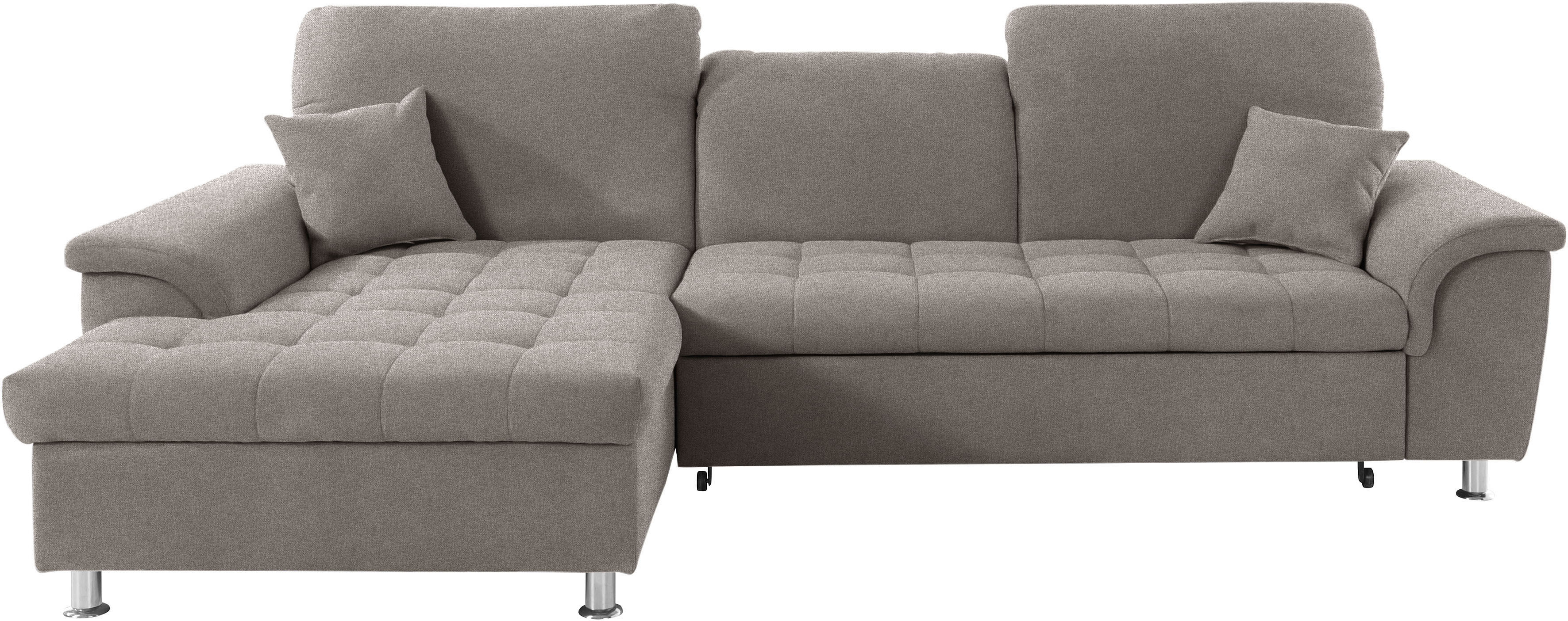 DOMO collection Ecksofa "Franzi L-Form", wahlweise mit Kopfteilverstellung günstig online kaufen