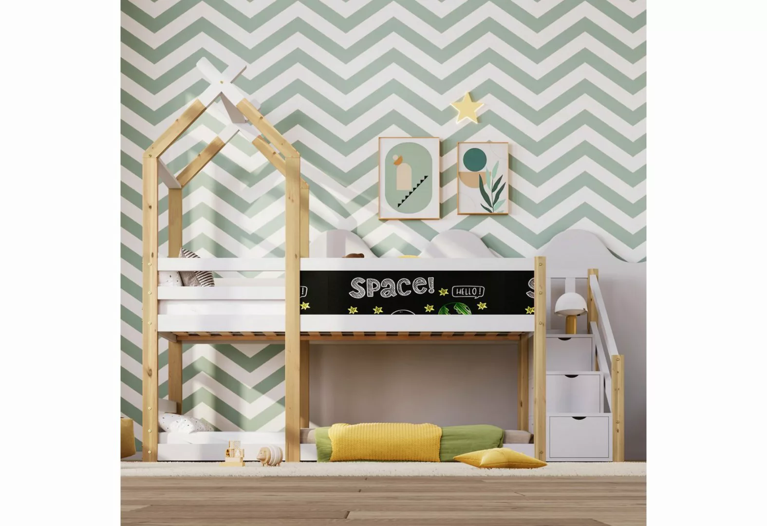 liebtech Etagenbett Kinderbett Baumhaus inkl.Tafel Bett mit Speicherung und günstig online kaufen