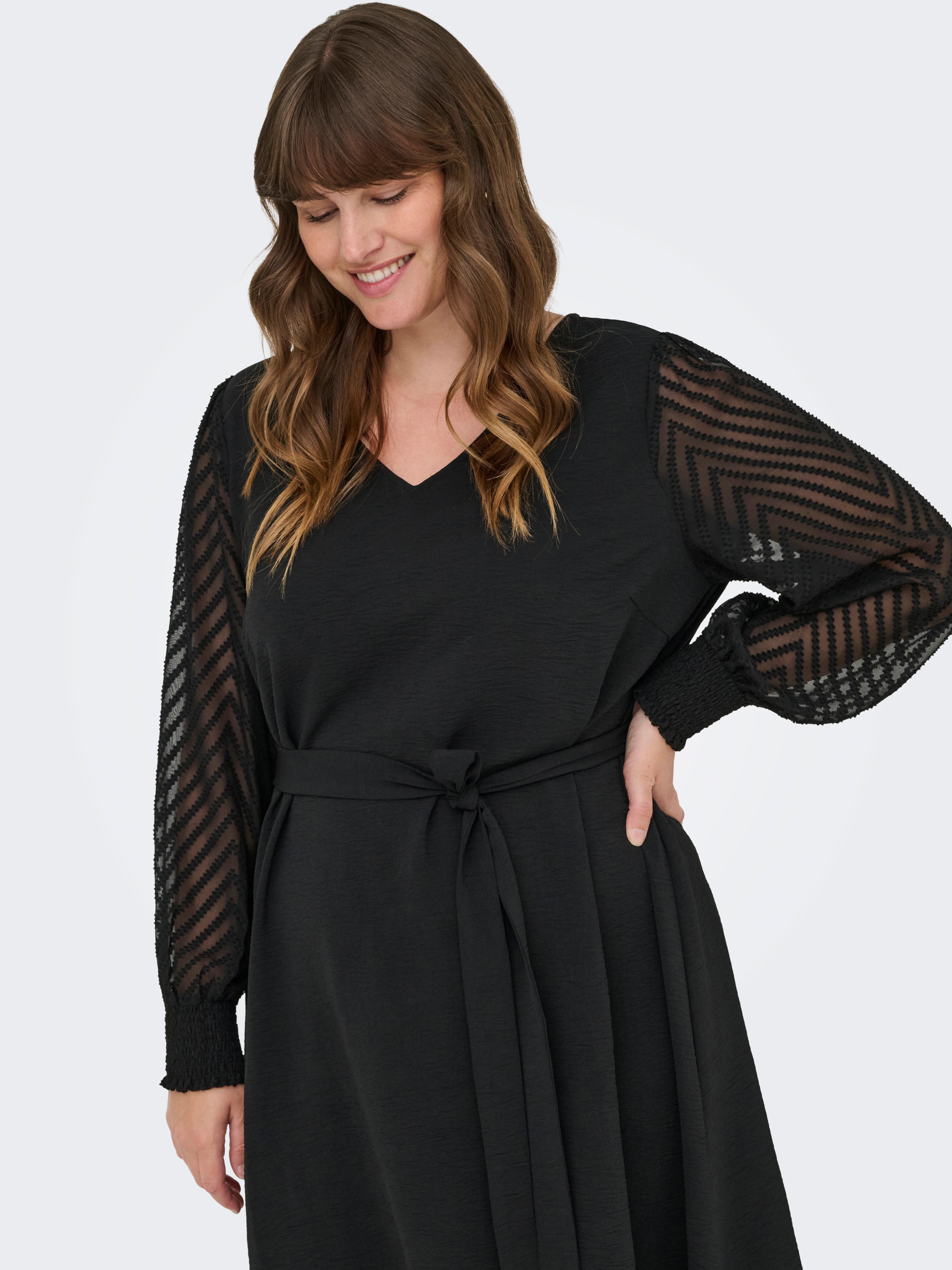 ONLY CARMAKOMA Midikleid "CARMETTA LIFE LS KNEE DRESS WVN", Sommerkleid günstig online kaufen