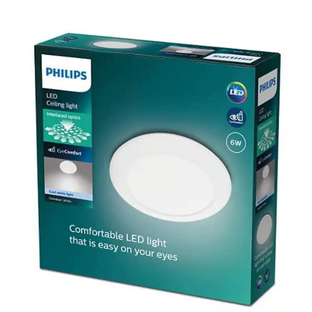 Philips LED Deckenleuchte Cinnabar in Weiß 6W 640lm günstig online kaufen