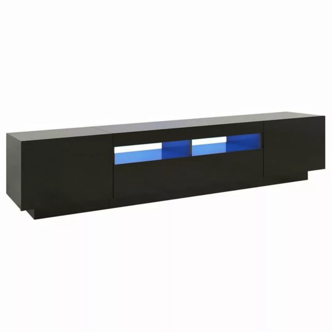 vidaXL TV-Schrank TV-Schrank mit LED Leuchten Schwarz 200x35x40 cm Lowboard günstig online kaufen