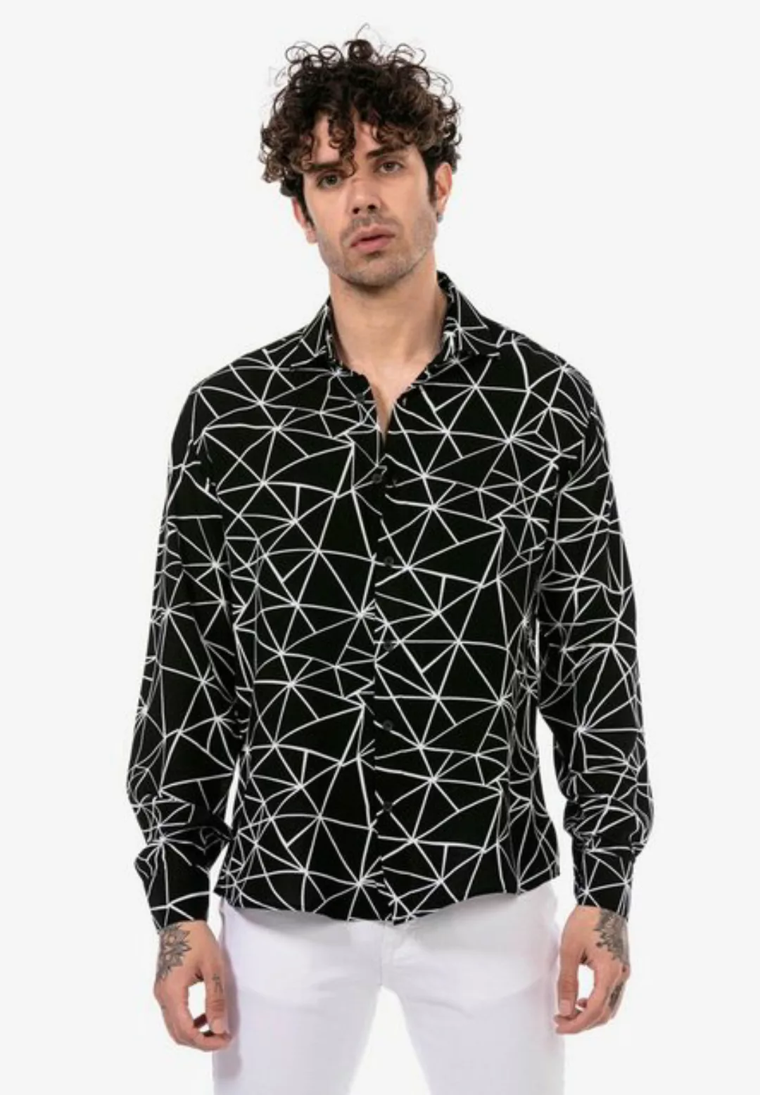 RedBridge Langarmhemd "Cambridge", mit trendigem Allover-Muster günstig online kaufen