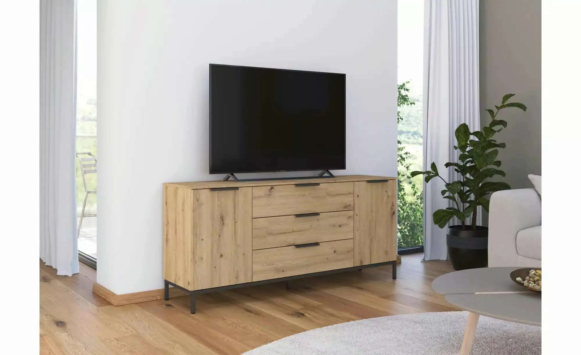 Sideboard   ¦ holzfarben ¦ Maße (cm): B: 160 H: 72 Kommoden & Sideboards > günstig online kaufen