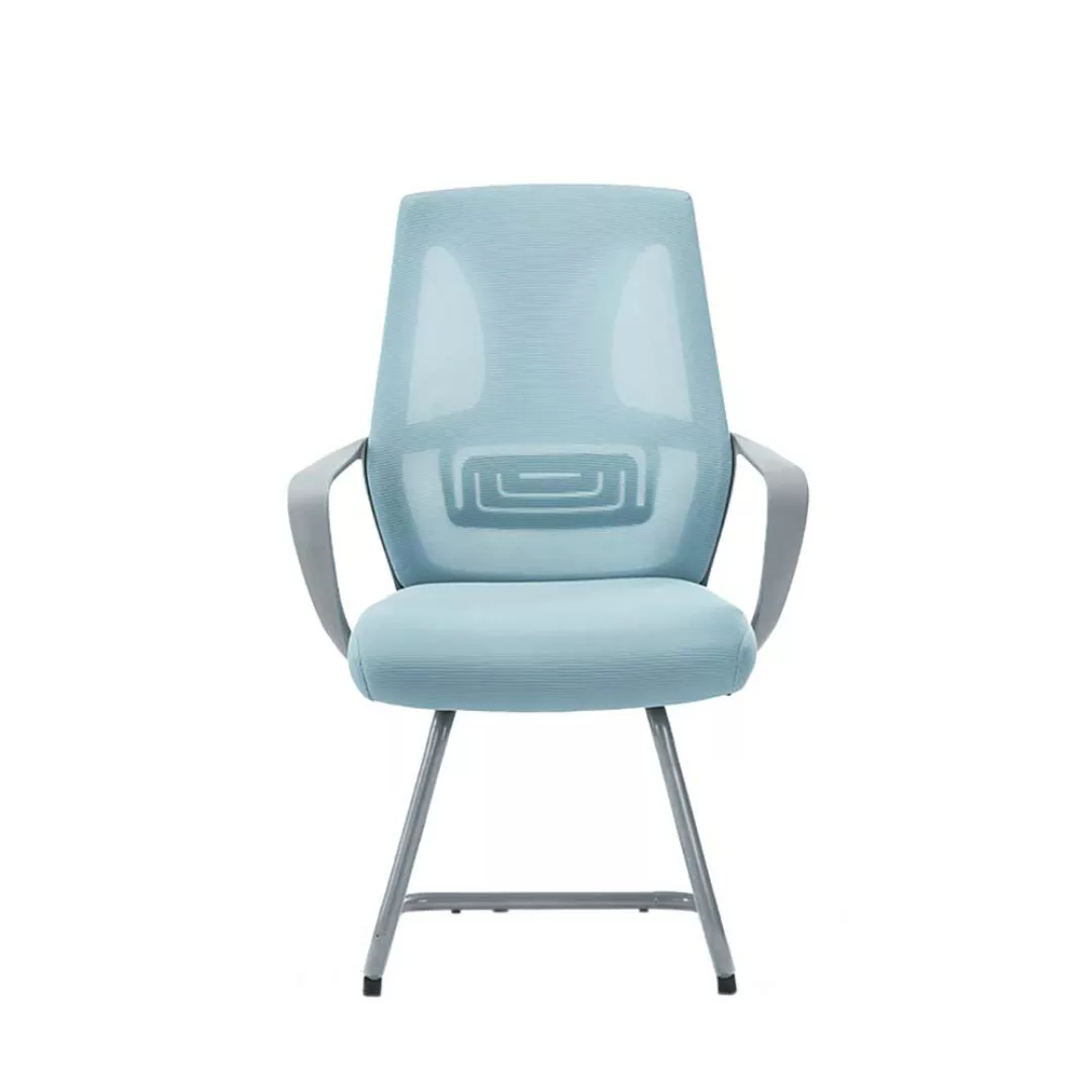 Wartebereich Stuhl in Hellblau und Grau Schwinggestell günstig online kaufen