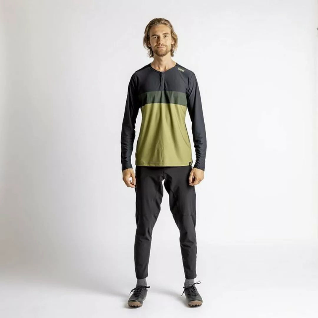 IXS Langarmshirt Longsleeves iXS Flow XTG Long Sleeve Henley - Olive/Black günstig online kaufen