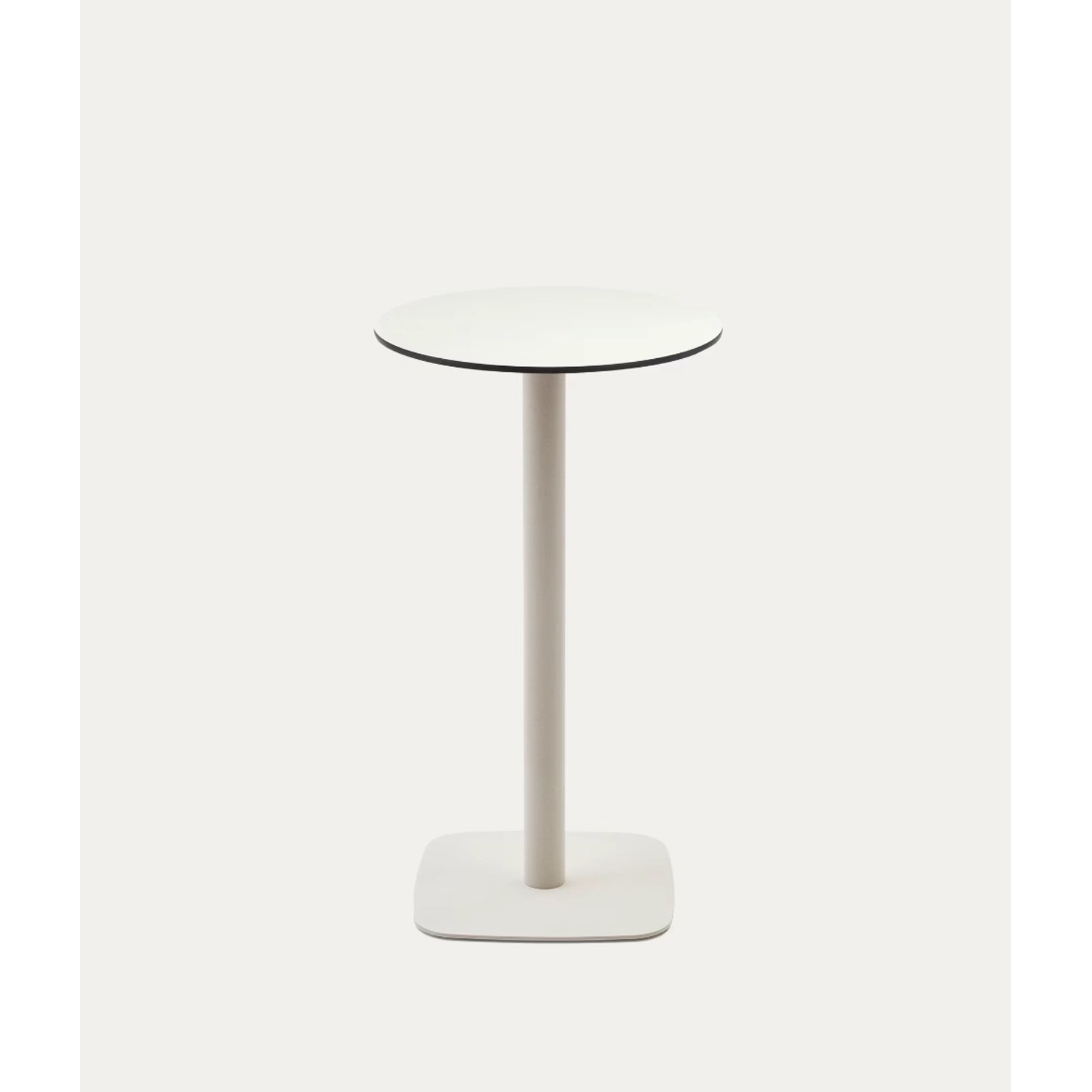 Natur24 Runder Outdoor- Tisch Dina 60 x 97 x 60 cm Phenol, Metallbein, Weiß günstig online kaufen