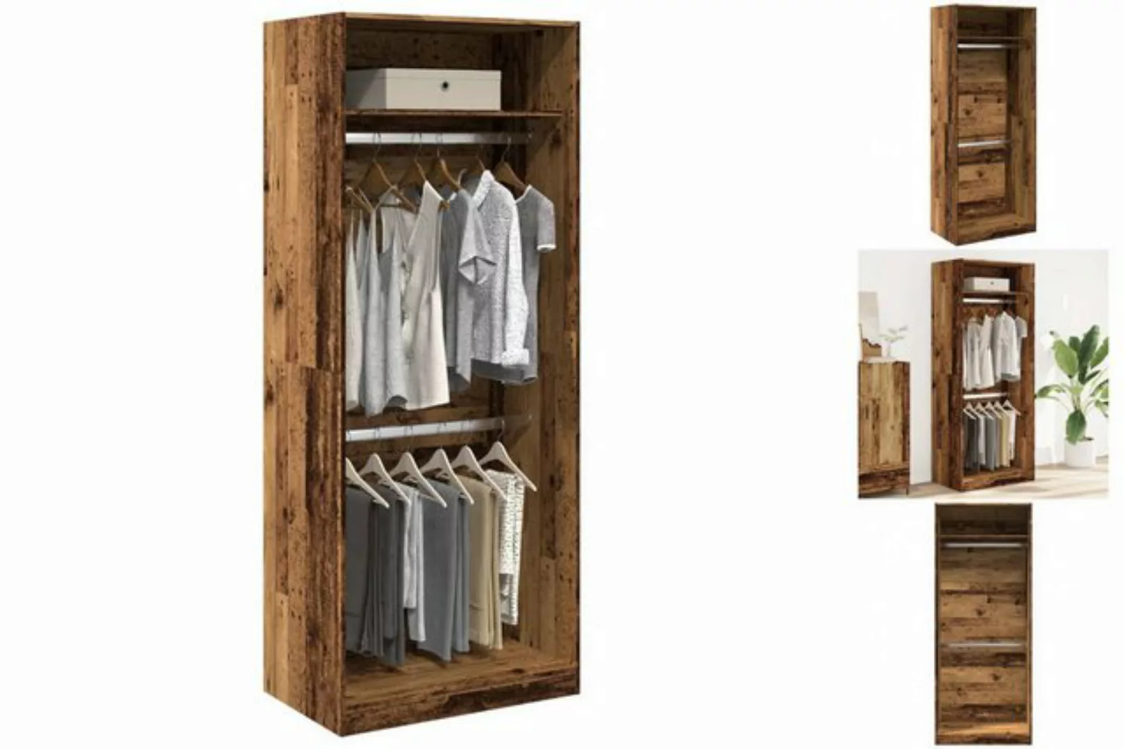 vidaXL Kleiderschrank Kleiderschrank Altholz-Optik 80x50x200 cm Holzwerksto günstig online kaufen