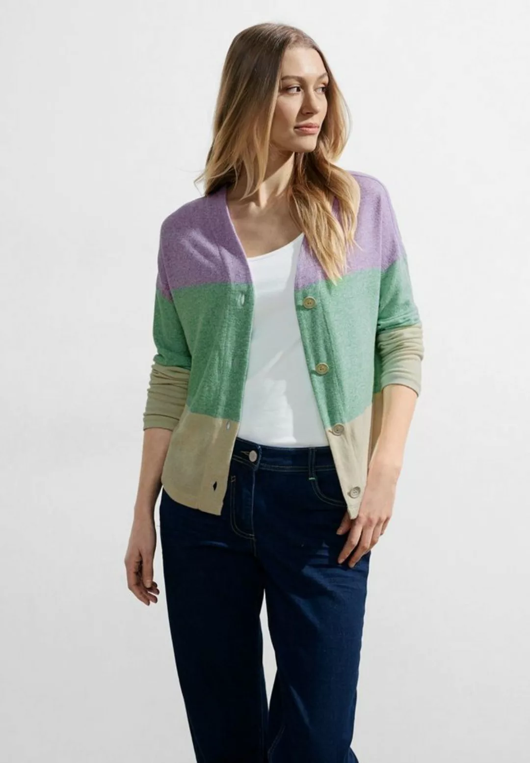 Cecil Strickjacke mit Colorblocking günstig online kaufen