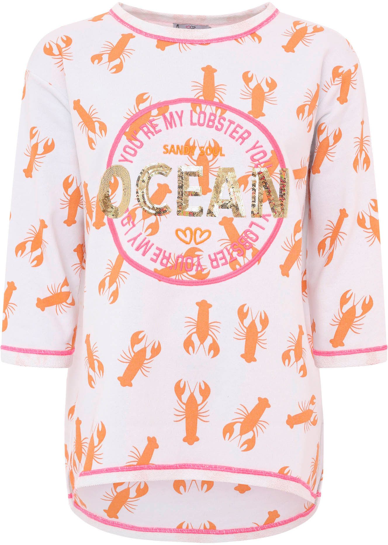 Zwillingsherz Longsleeve "Shirt "Ocean Sandy Soul"", 3/4-Arm, Pailletten, K günstig online kaufen