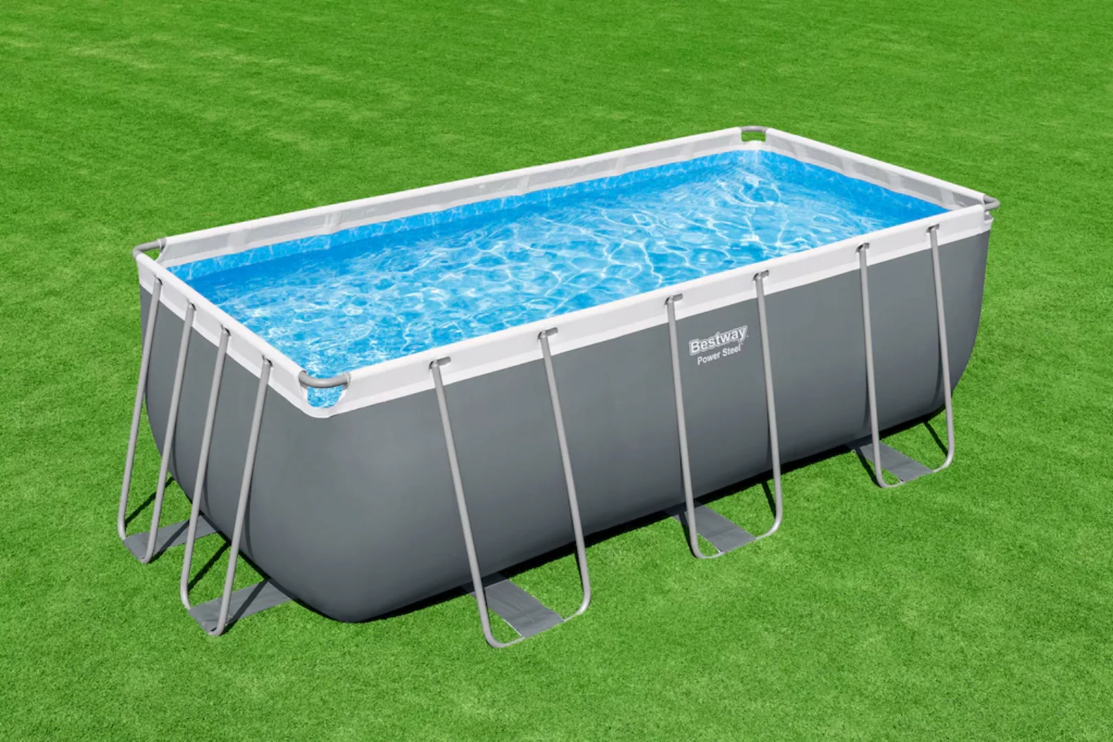 Bestway Aufstellpool Power Steel Framepool 412x201x122 cm grau Gr. 400 x 25 günstig online kaufen