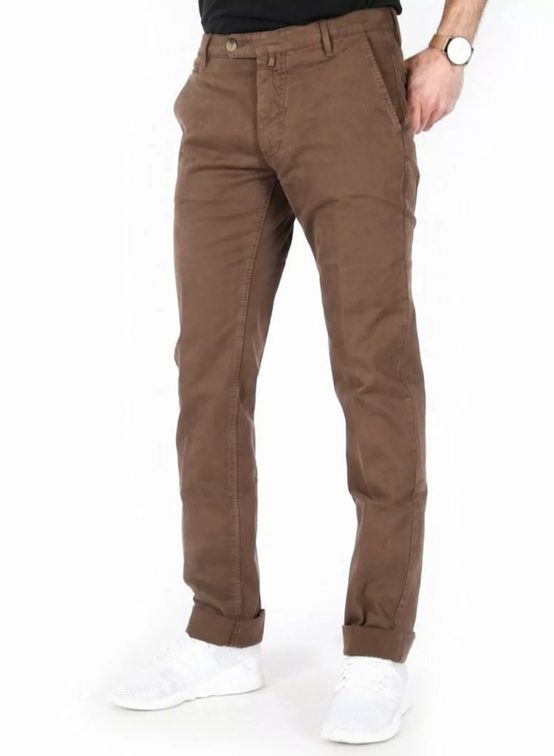 JACOB COHEN Slim-fit-Jeans Handgefertigte Chino Bundfaltenhose Vintage Brau günstig online kaufen