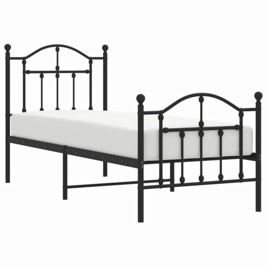 vidaXL Bett Bettgestell mit Kopf- und Fußteil Metall Weiß 75x190 cm günstig online kaufen