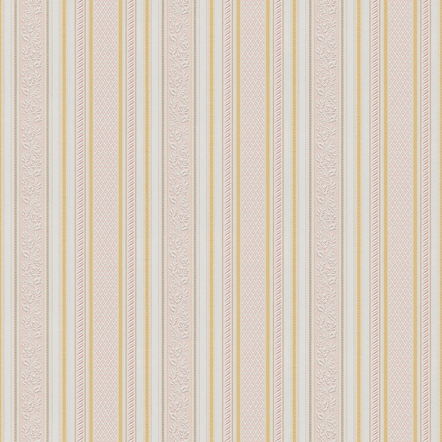 Bricoflor Elegante Tapete mit Streifen Barock Wandtapete Rosa Weiß Gold Ges günstig online kaufen