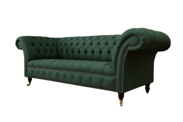 Xlmoebel Sofa Traditionelles Chesterfield-Design Sofa 3-Sitzer Sofa Samt gr günstig online kaufen