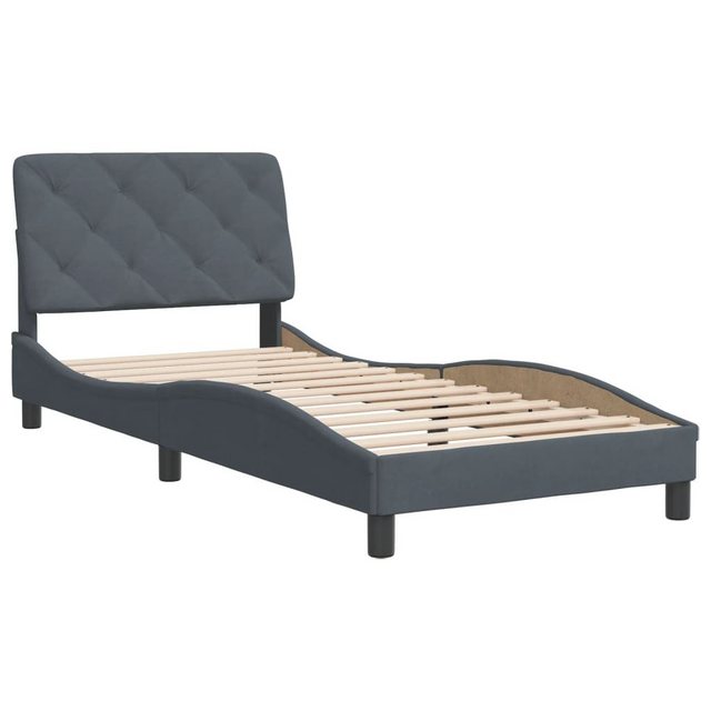 vidaXL Bett Bettgestell ohne Matratze Dunkelgrau 80x200 cm Samt günstig online kaufen