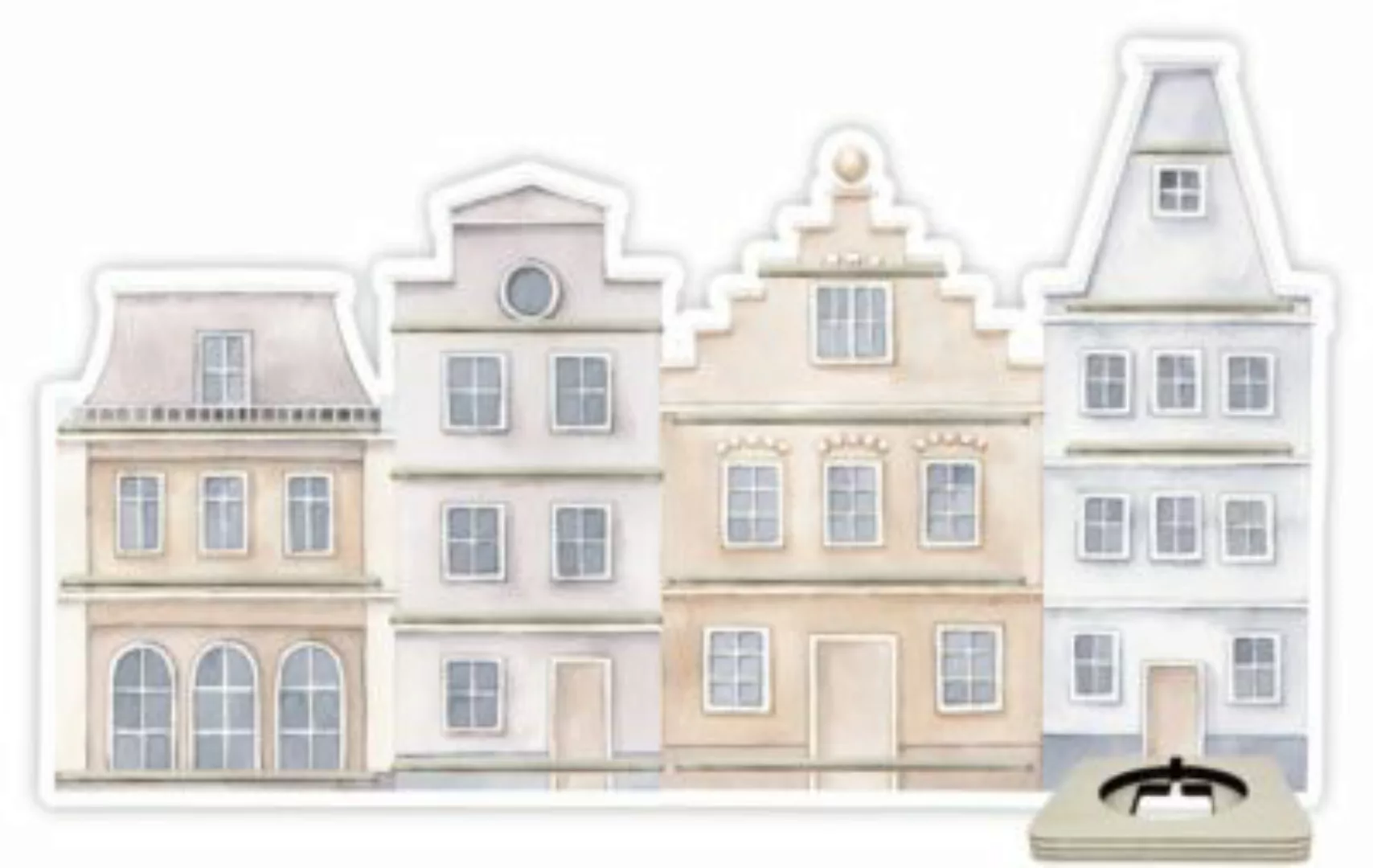 Farbklecks Collection® Regal Musikbox - Stadthaus grau beige - passend Toni günstig online kaufen