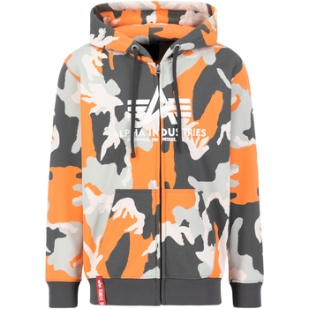 Alpha Industries  Sweatshirt Basic Zip Hoodie BL Camo PP - orange grey camo günstig online kaufen