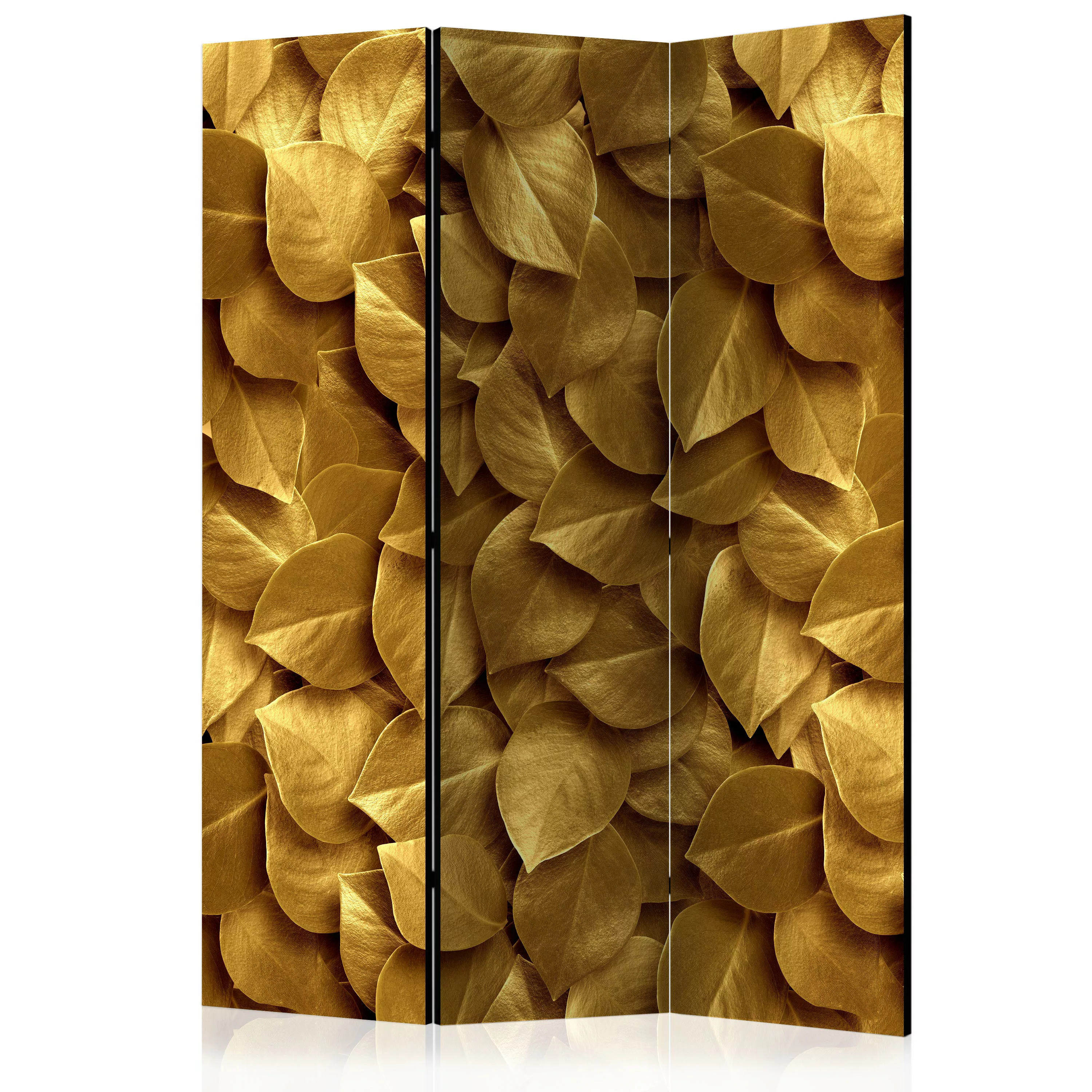 3-teiliges Paravent - Golden Leaves [room Dividers] günstig online kaufen