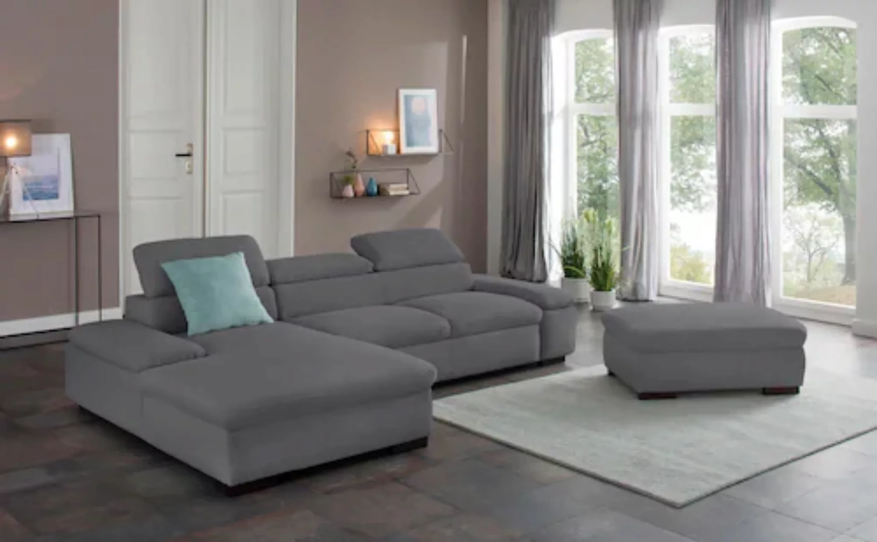 Home affaire Ecksofa "Alberto L-Form", mit Kopfteilverstellung, wahlweise m günstig online kaufen