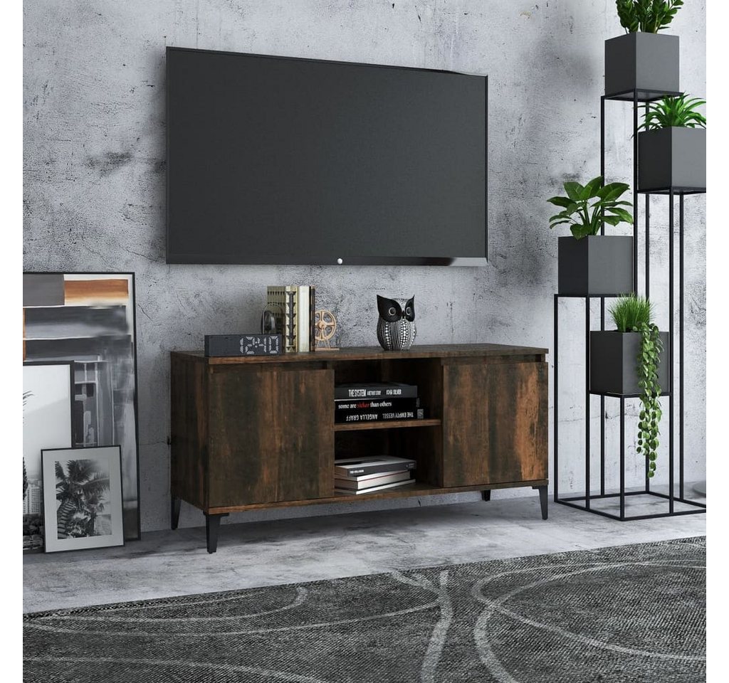 vidaXL TV-Schrank TV-Schrank mit Metallbeinen Räuchereiche 103,5x35x50 cm L günstig online kaufen