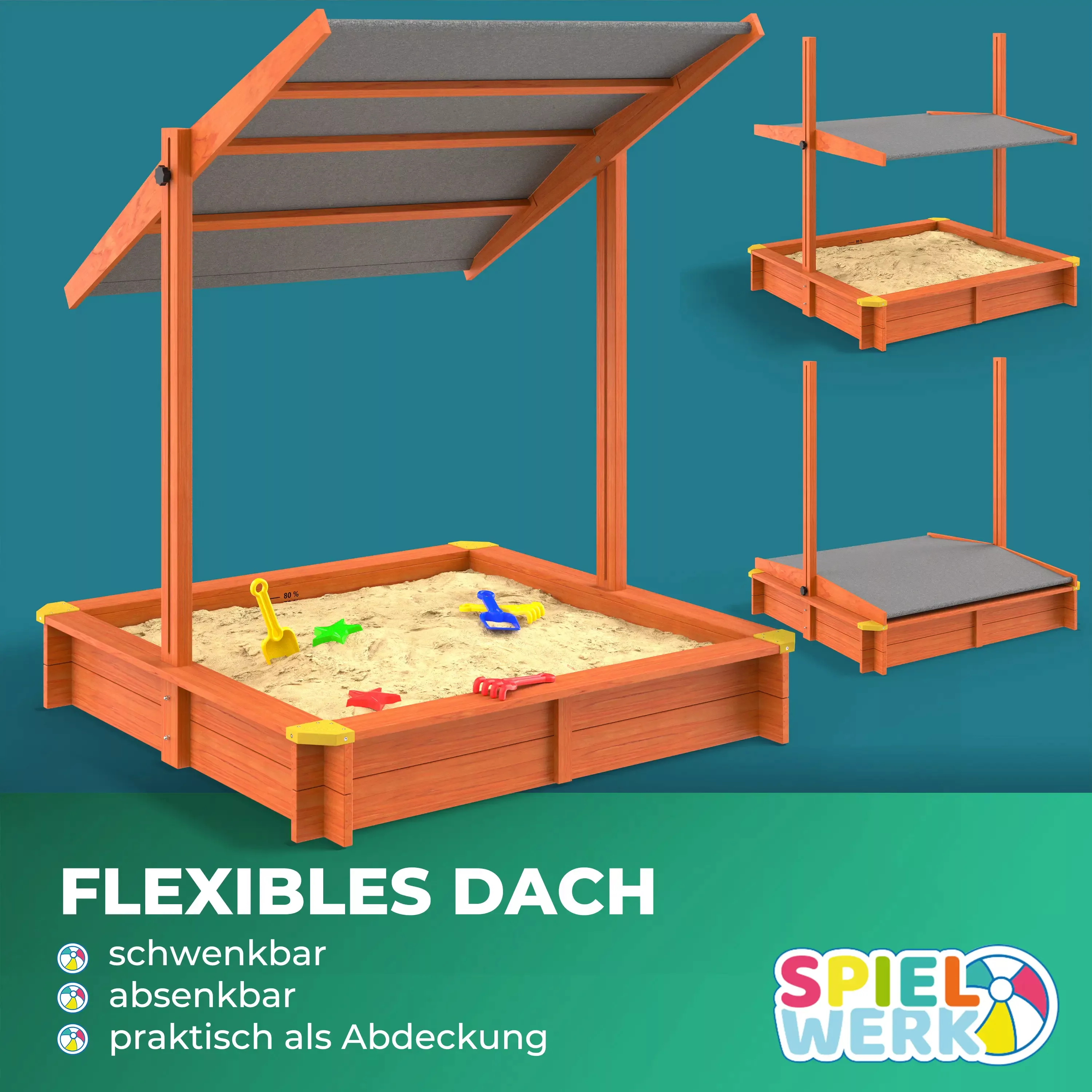 Sandkasten Max 140x140cm UV-Schutz 50+ günstig online kaufen