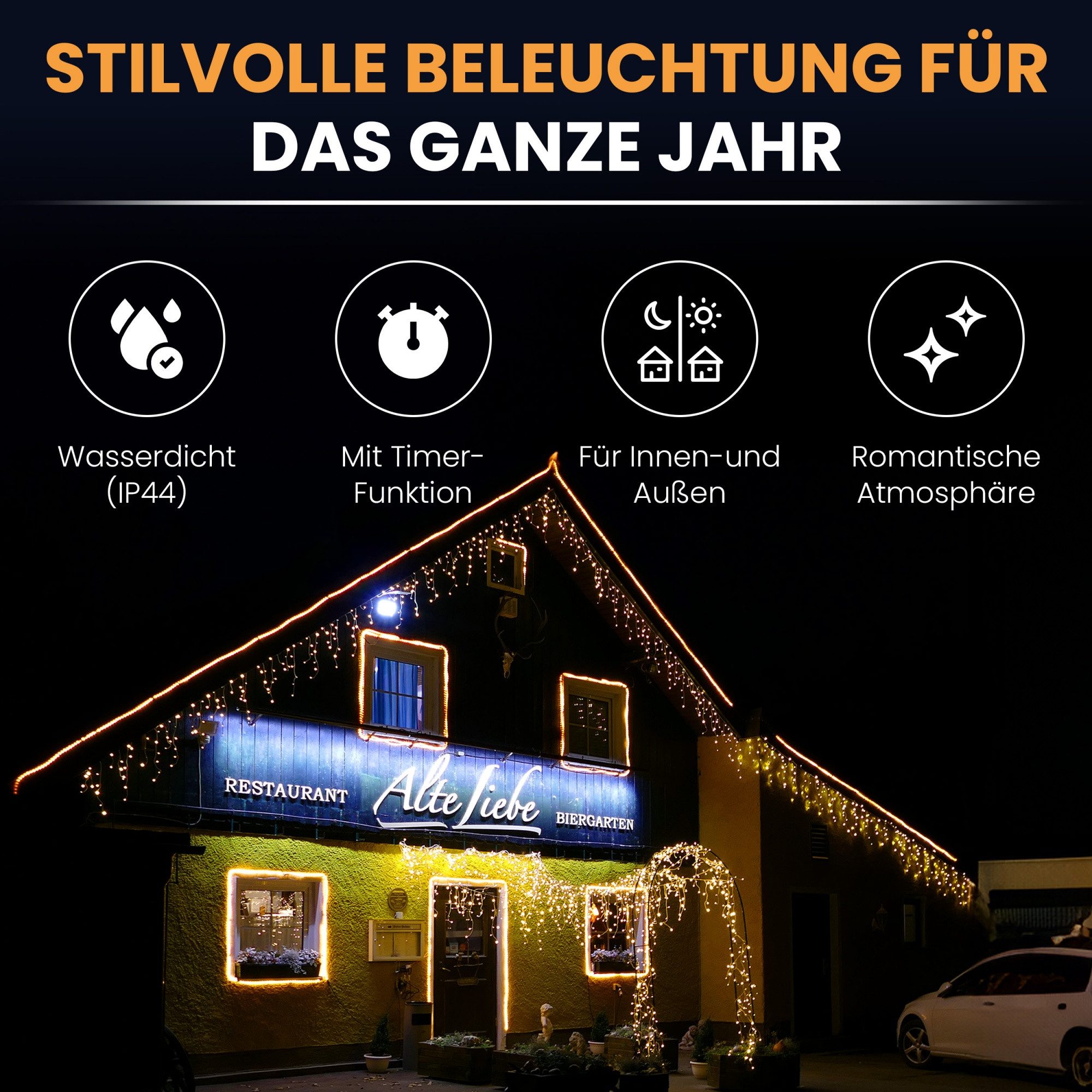 Gartenpirat LED-Lichterkette Eisregen LED-Beleuchtung Weihnachtsdeko für günstig online kaufen