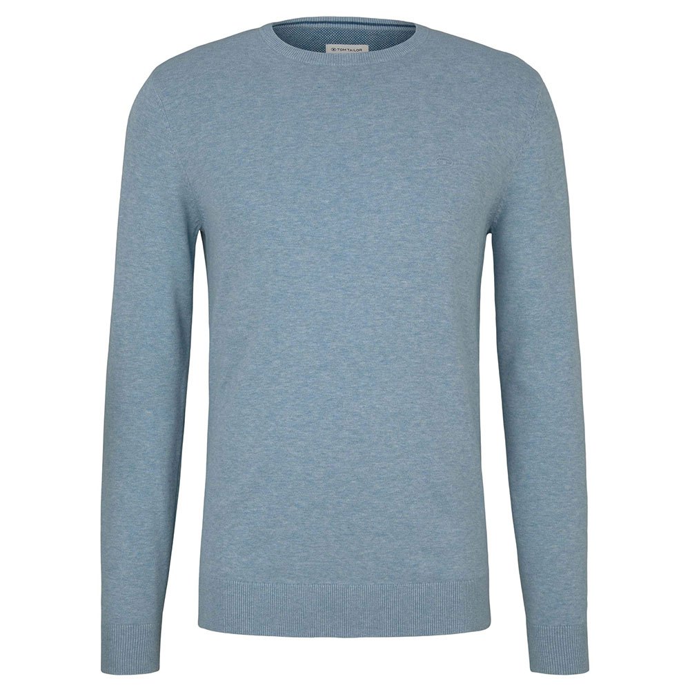 Tom Tailor Basic V-ausschnitt Sweater M Blue Melange günstig online kaufen