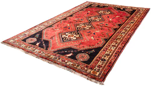 morgenland Wollteppich »Shiraz Medaillon Rosso chiaro 290 x 195 cm«, rechte günstig online kaufen