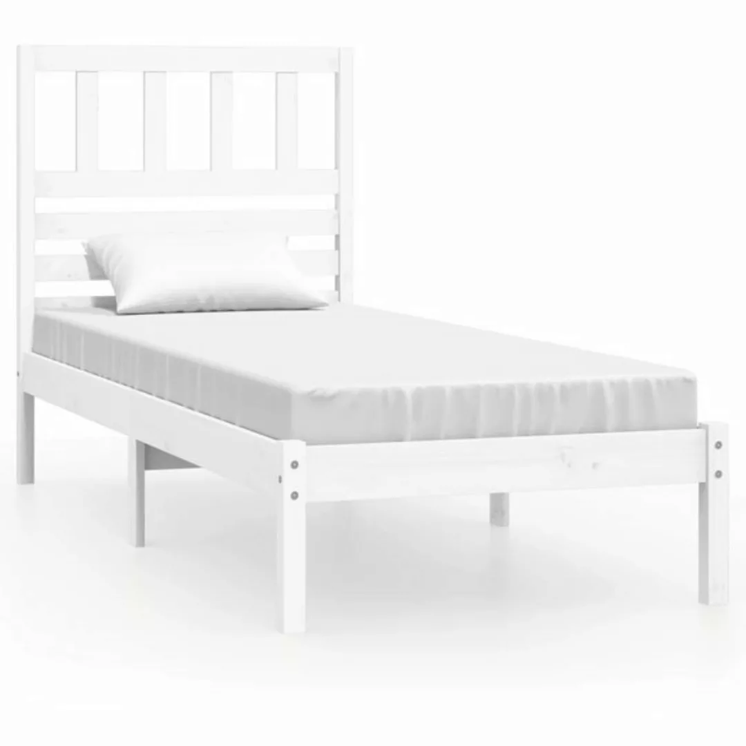 vidaXL Bett Massivholzbett Weiß 90x190 cm Kiefer günstig online kaufen