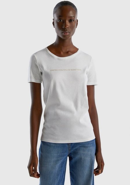 United Colors of Benetton T-Shirt (1-tlg) mit glitzerndem Druck günstig online kaufen