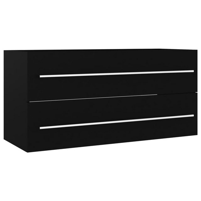 vidaXL Schrankmodule Waschbeckenunterschrank Schwarz 100x38,5x48 cm Holzwer günstig online kaufen