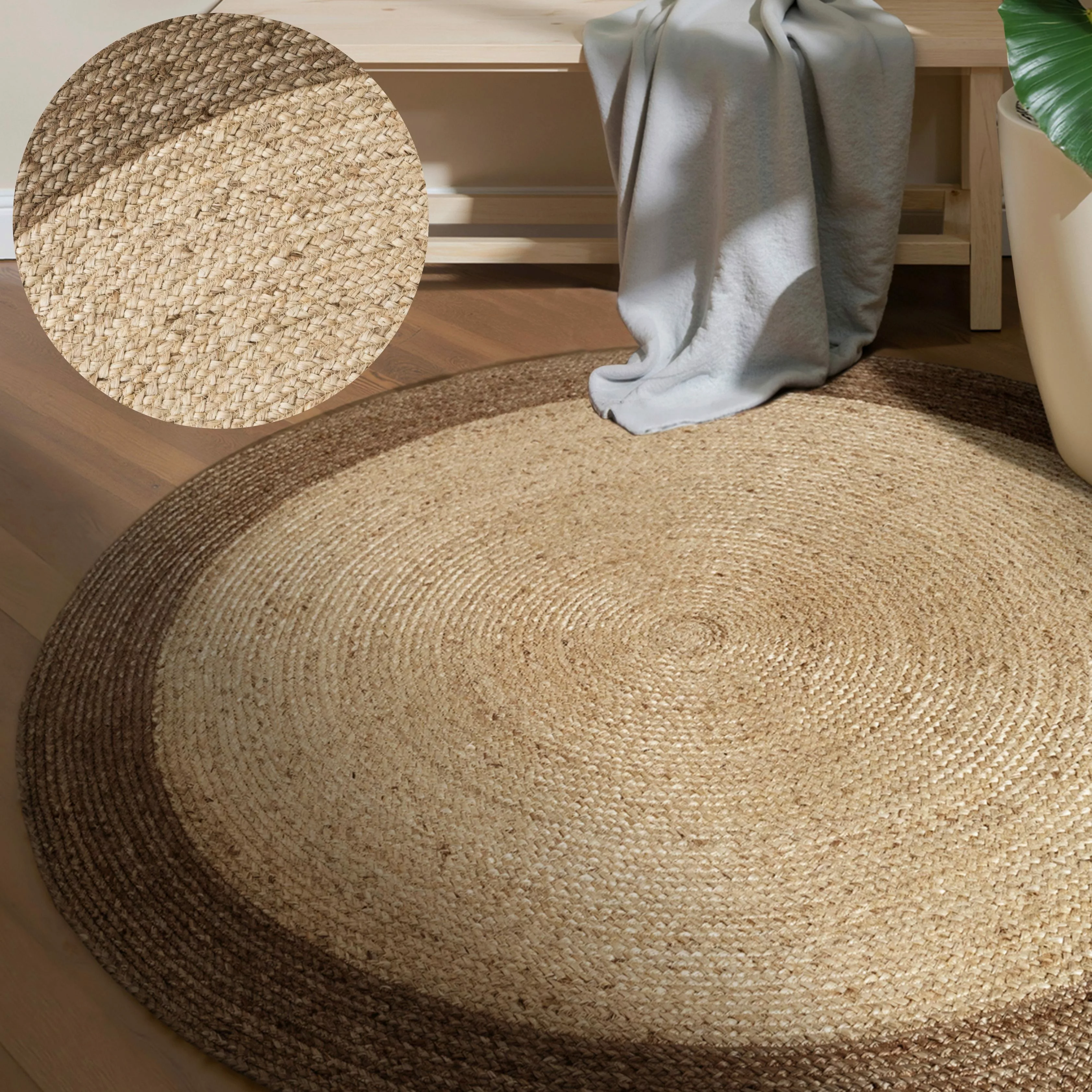 HANSE Home Teppich »Jutta Juteteppich«, rund, 9 mm Höhe, 100% Jutefaser, Na günstig online kaufen