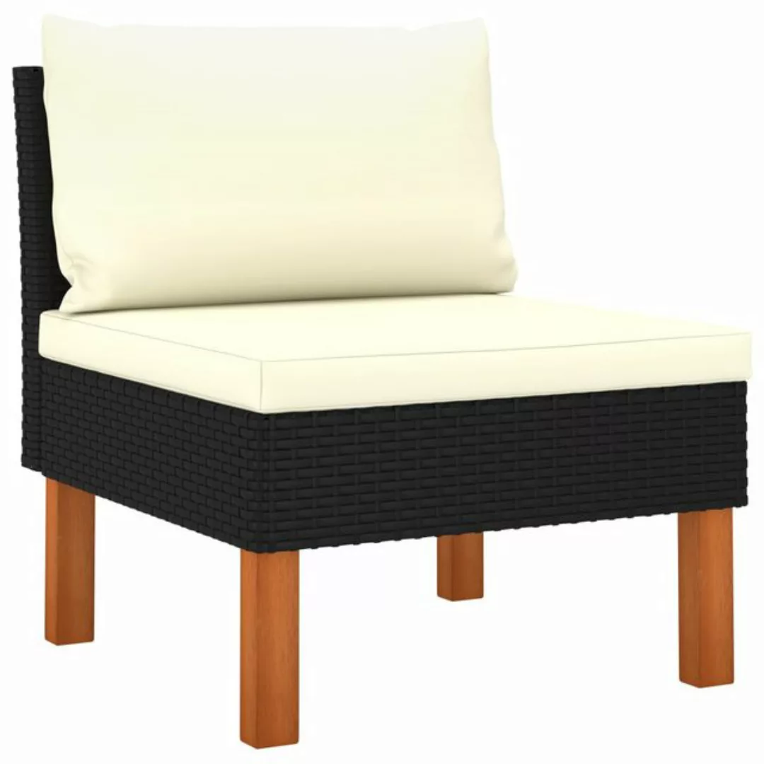 Mittelsofa Poly Rattan Und Eukalyptus Massivholz günstig online kaufen