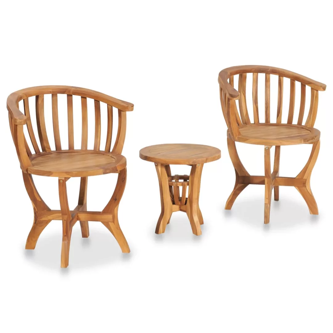 3-tlg. Garten-bistro-set Teak Massivholz günstig online kaufen