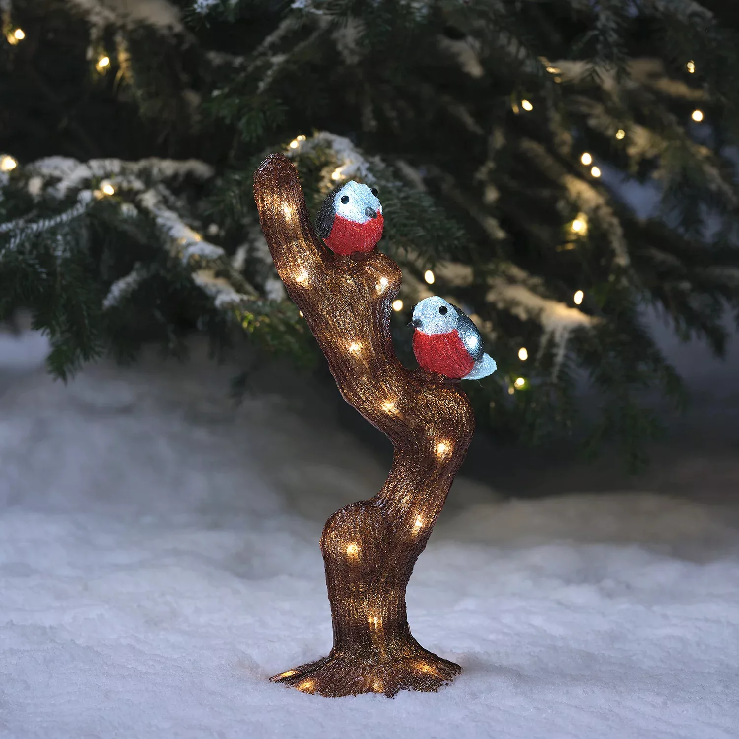 46cm LED Acryl Vögel auf Ast Weihnachtsfigur günstig online kaufen