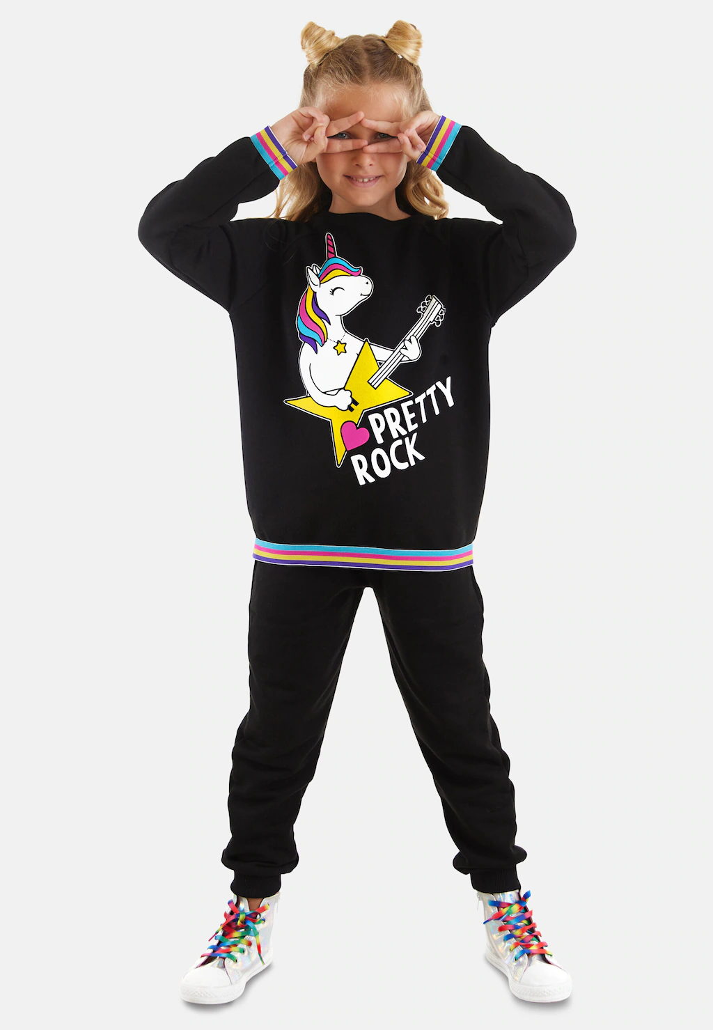 Denokids Hausanzug "Rock Unicorn", (2 tlg.), mit Einhorn-Motiv günstig online kaufen