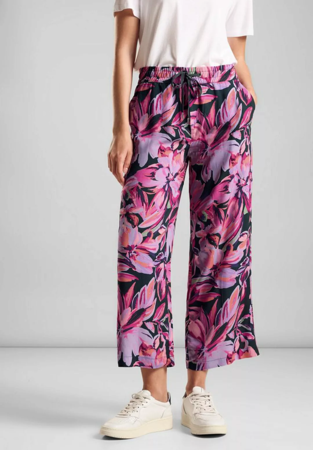 STREET ONE Culotte Street One Wide Legs Print Hose in Magnolia Pink (1-tlg) günstig online kaufen